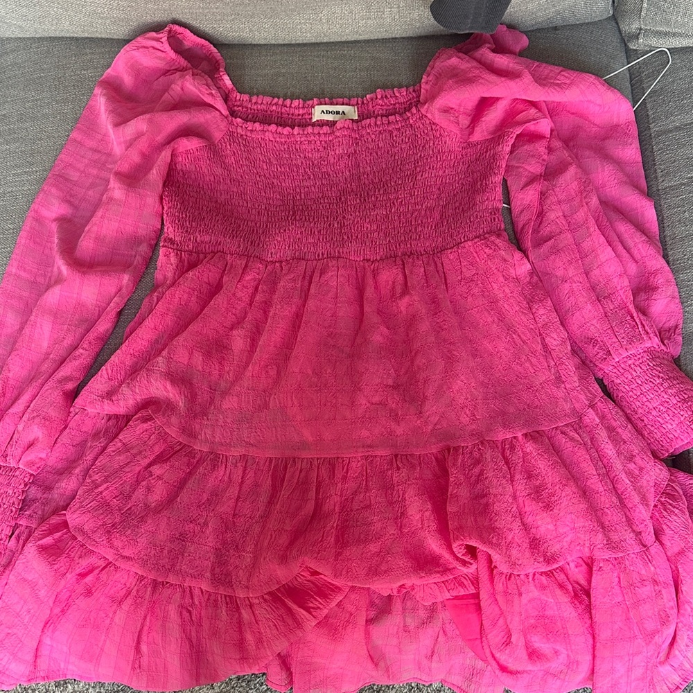 ADORA Pink Long Sleeve Dress